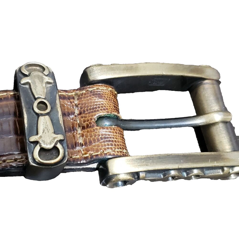 Doncaster Leather Western 1156 Belt Brass Buckle Bull M